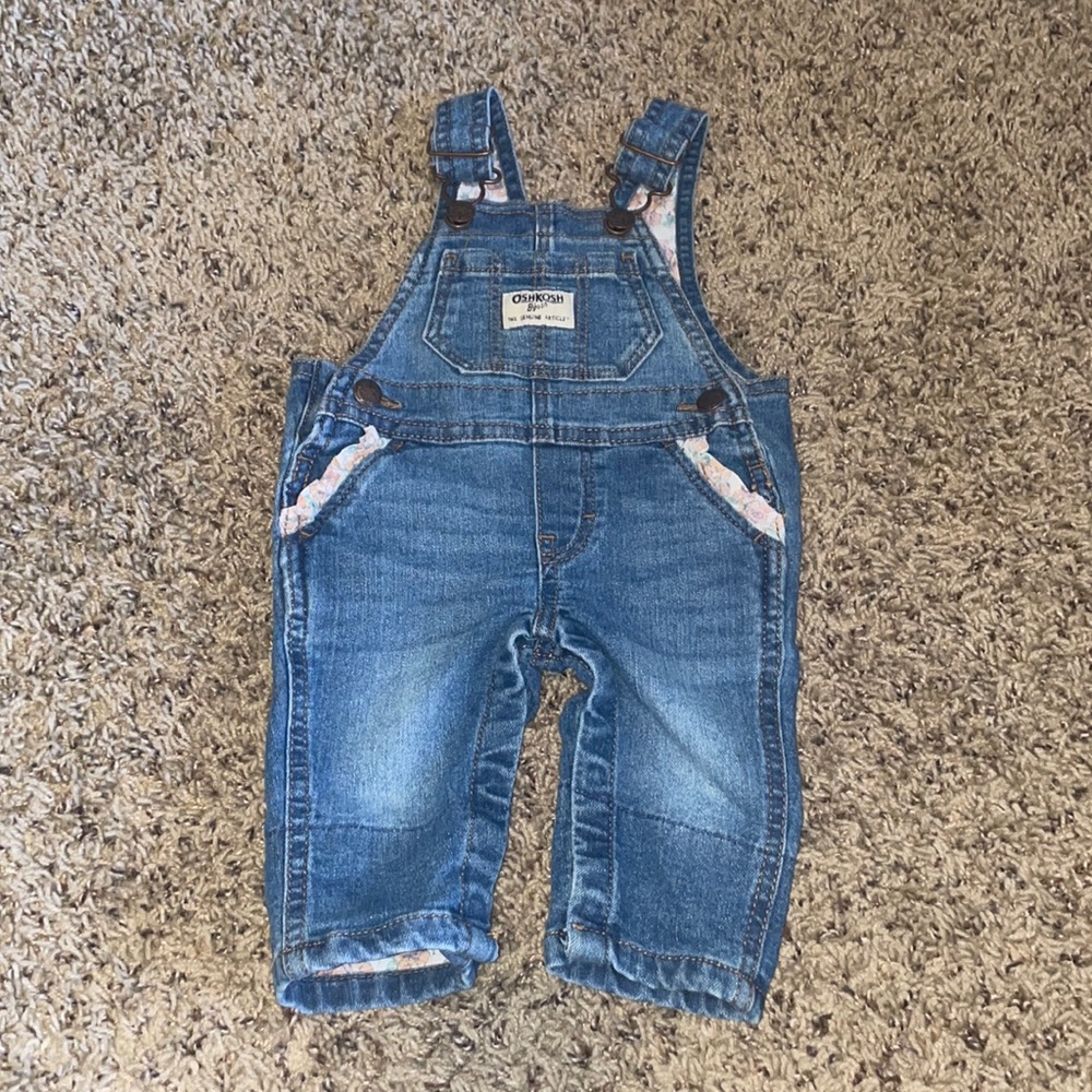 Baby Ruffle Trim Denim Overalls
